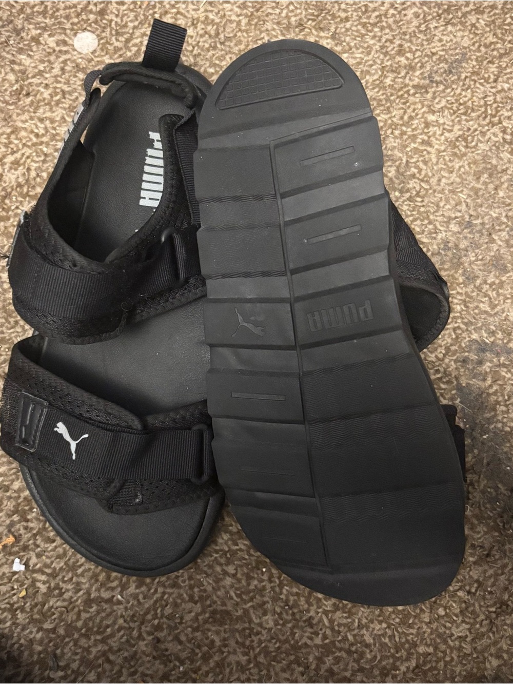 Puma Black Adjustable Strap Outdoor Sandals - Picture 3 of 4